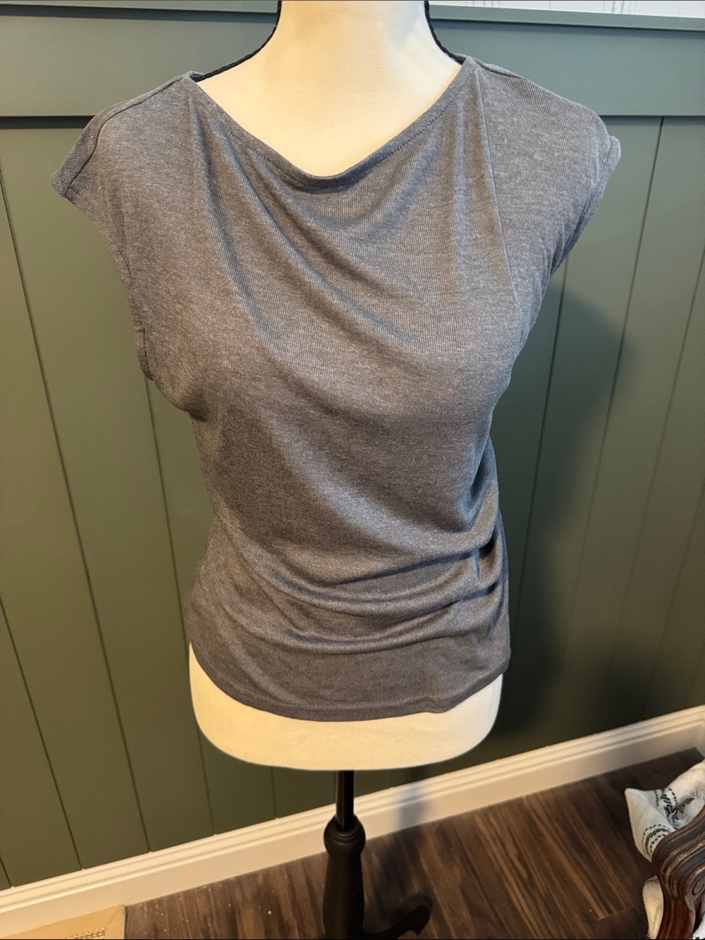Cider Heather Gray Draped Tank Top